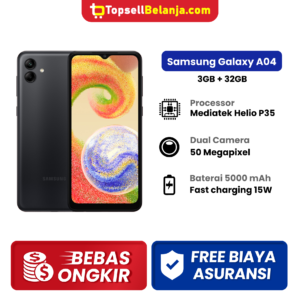 Samsung A04 3/32GB Black Garansi Resmi